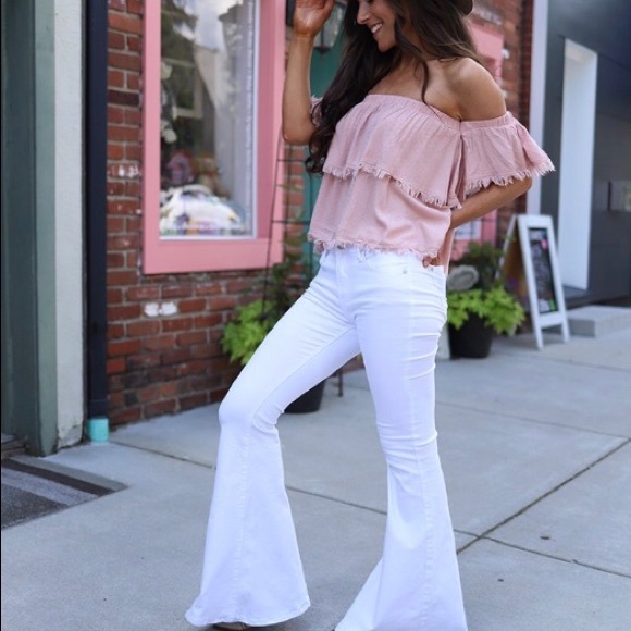 judy blue white flare jeans